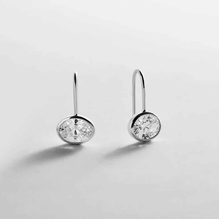 Fallon Sterling Silver Bezel Earrings - Silver | BaubleBar