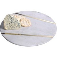 Round Marble Tray With Asymmetrical Brass Inlay | 2 Sizes | Etsy (US)