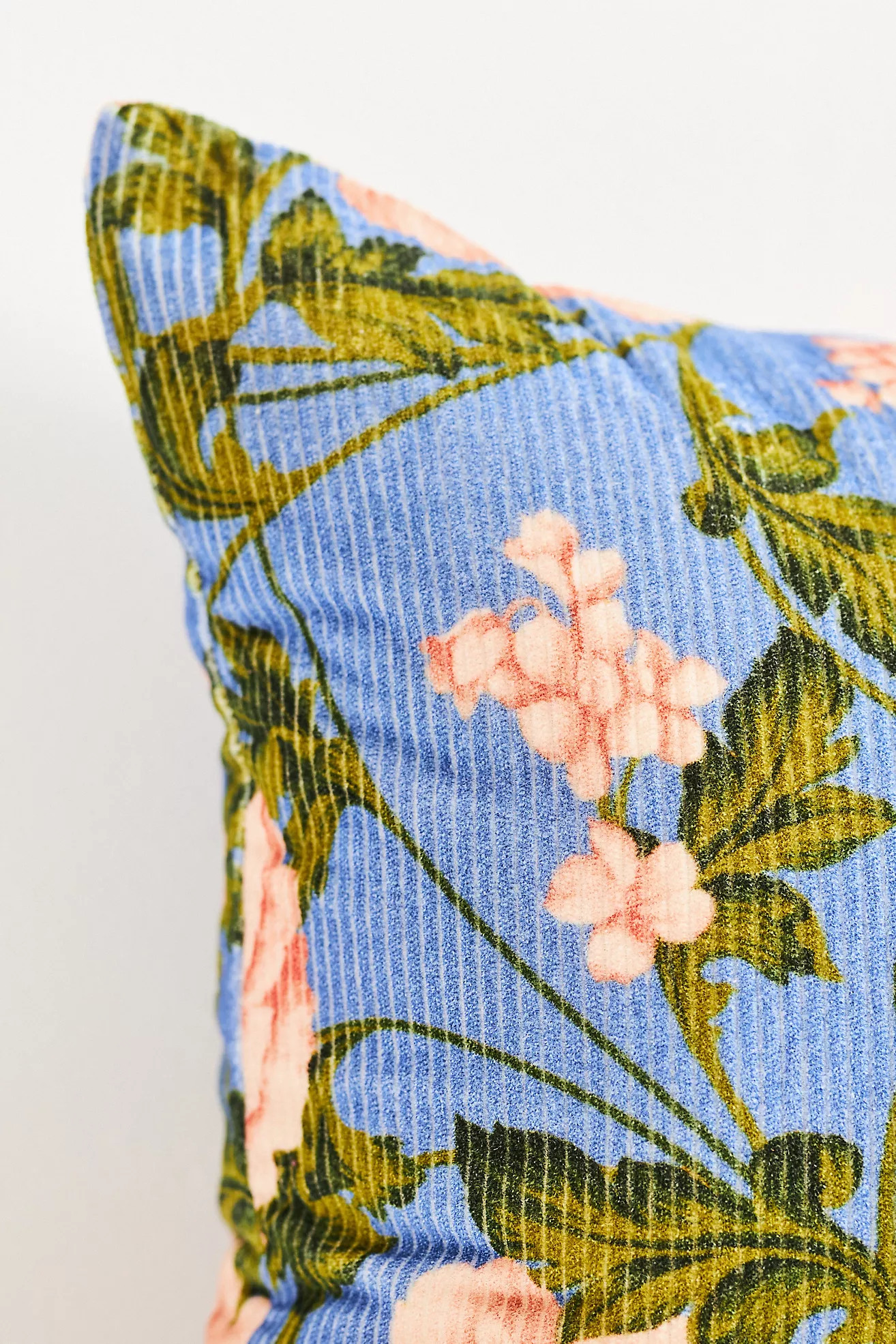 Celia Velvet Cord Floral Pillow | Anthropologie (US)