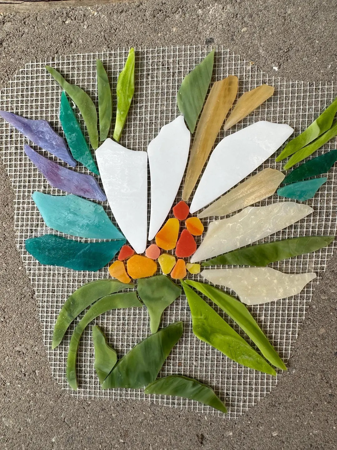 Stained Glass Precut Kit Mosaic Flower for Stepping Stone/trivet/tray - Etsy | Etsy (US)