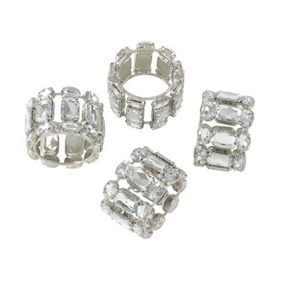 Saro Lifestyle Jeweled Gem Glam Bling Elegant Event Napkin Ring - Set of 4 | Target