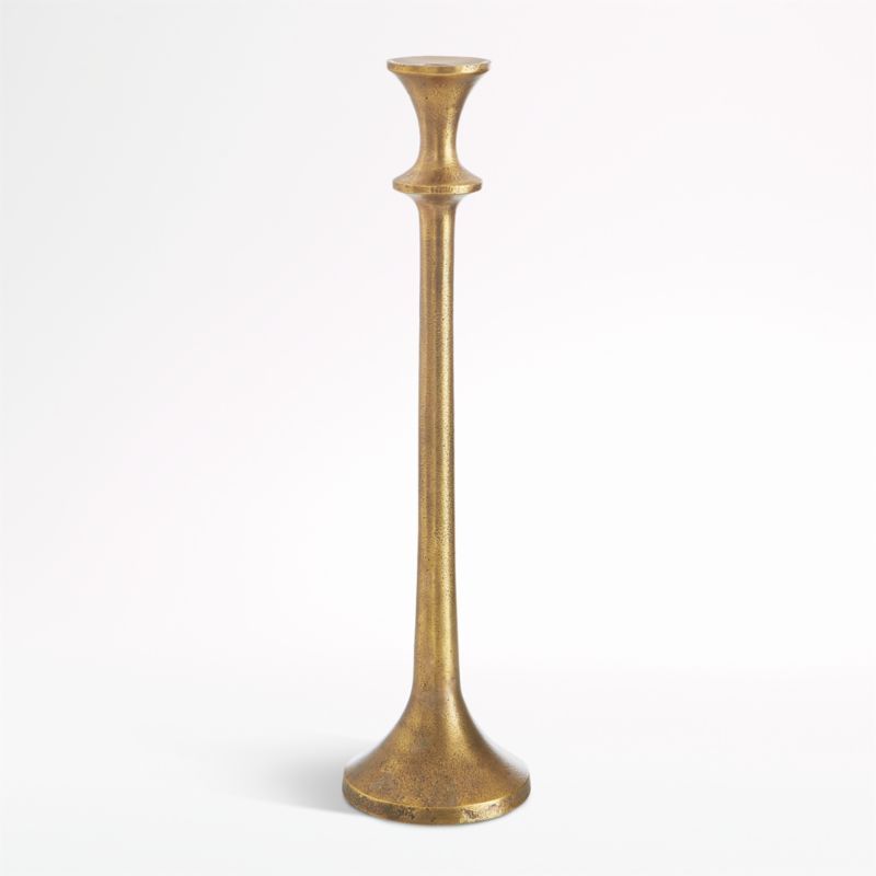 Emmett Antique Brass Taper Candle Holder 14.5" + Reviews | Crate and Barrel | Crate & Barrel