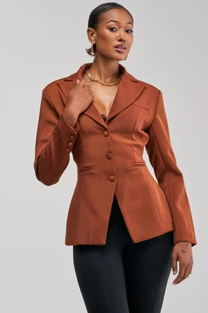 AKIRA Catalina Blazer | Brown | Size Small | AKIRA