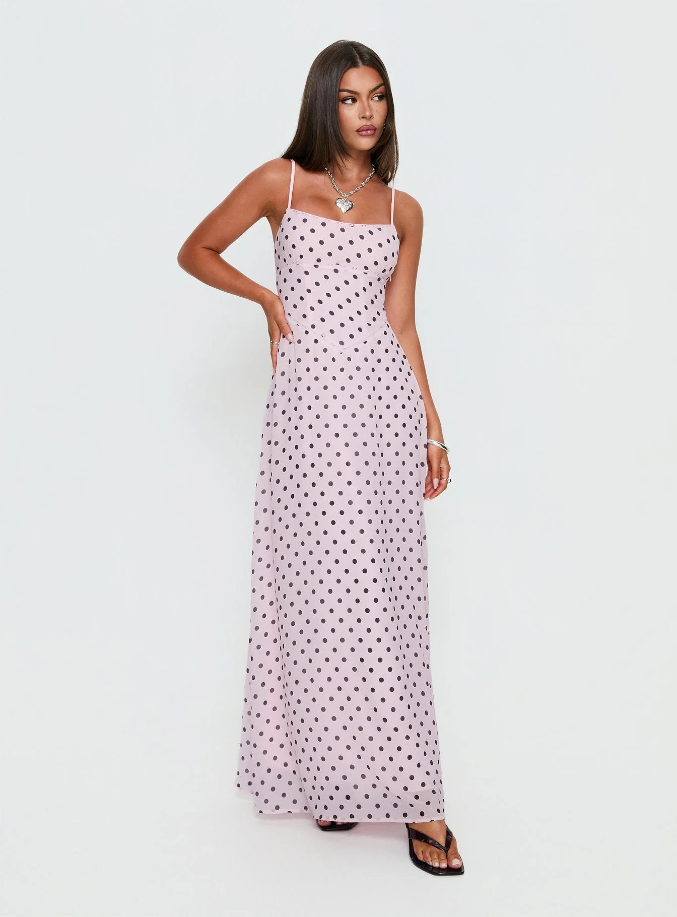 South of France Maxi Dress Pink Polka Dot | Princess Polly AU