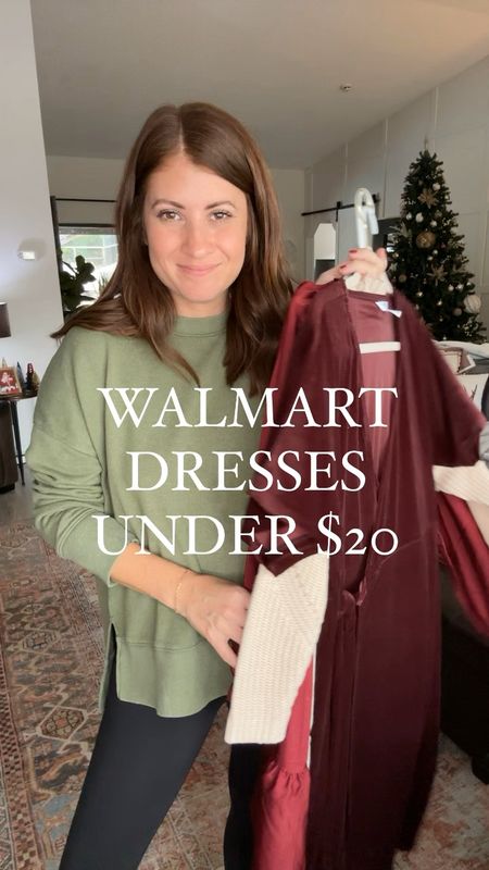 Loving these affordable dress options from Walmart! All under $20 and so cute styled for the season! 

Wearing:
Velvet dress- small
Sweater dress- XS
Satin dress- XS,  need a smalll

#LTKSeasonal #LTKHoliday #LTKstyletip