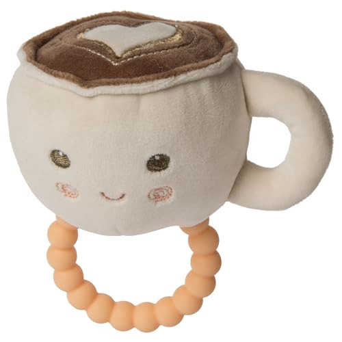 Mary Meyer Sweet Soothie Soft Baby Rattle with Teether Ring, Latte | Amazon (US)