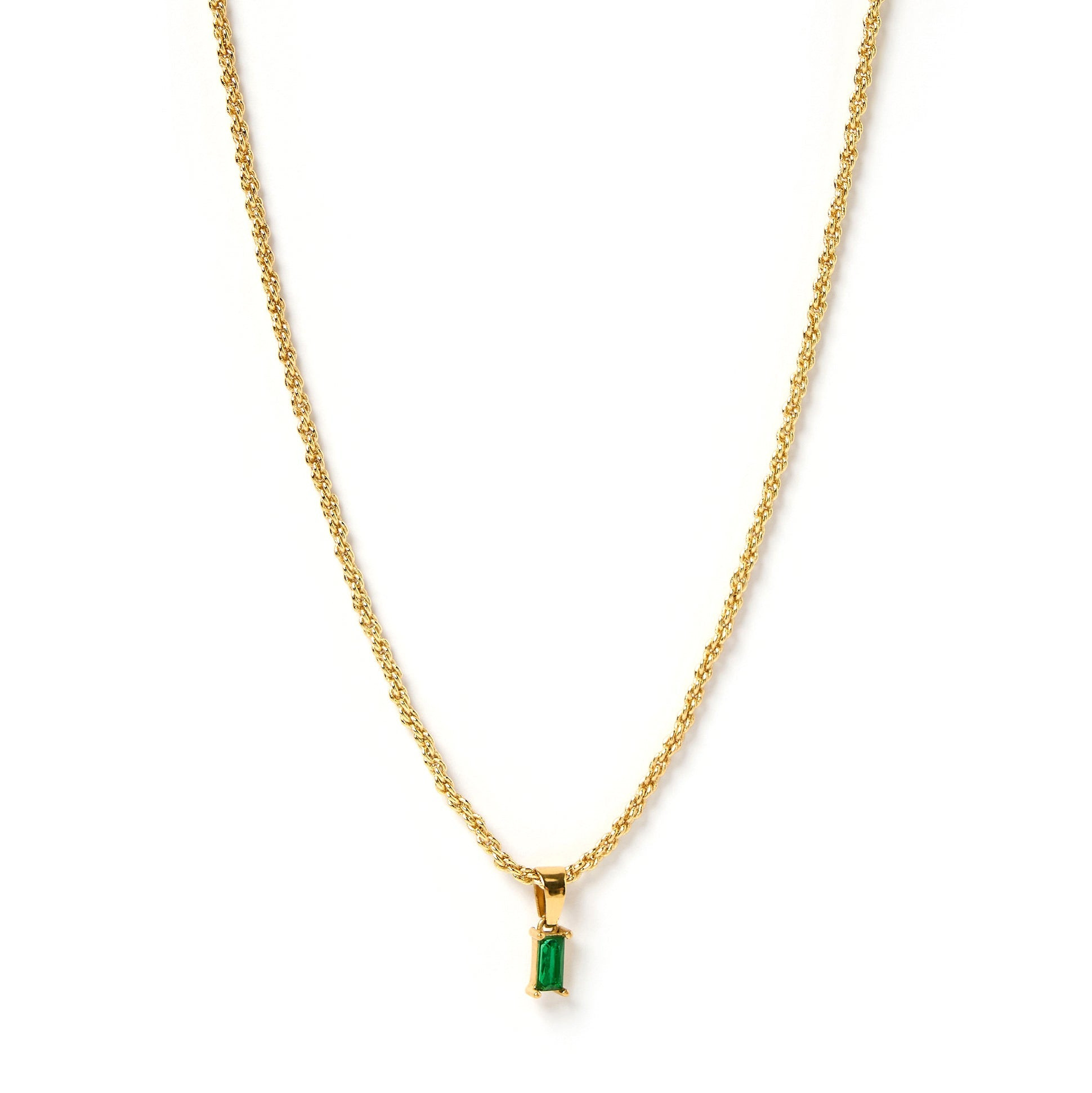 Gia Gold Necklace - Green | Wolf & Badger (US)