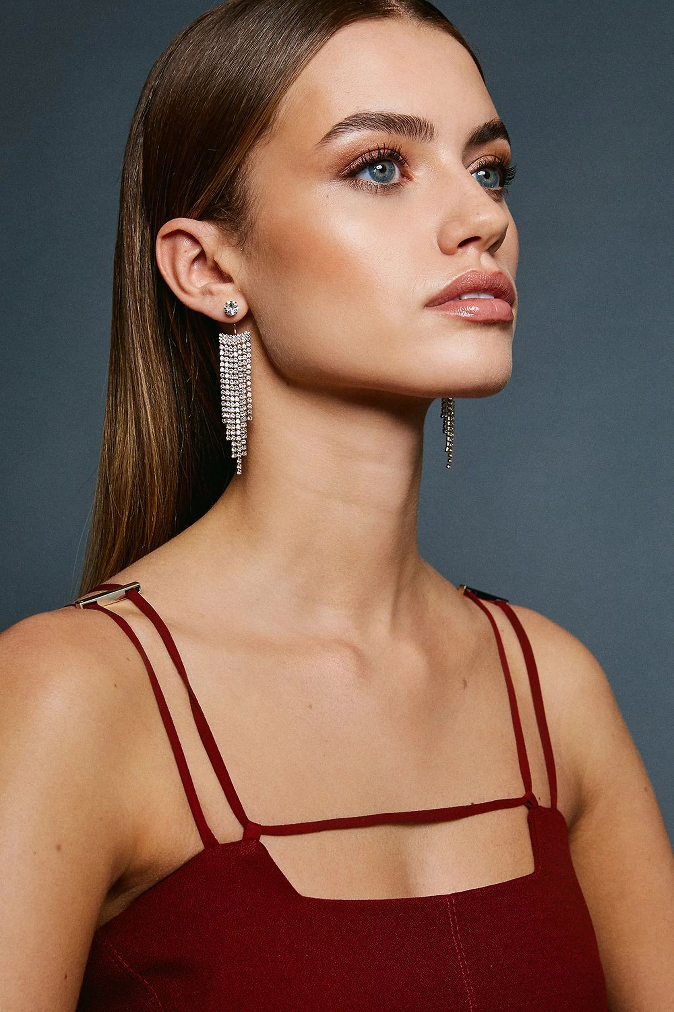 Diamante Chandelier Earrings | Karen Millen UK + IE + DE + NL