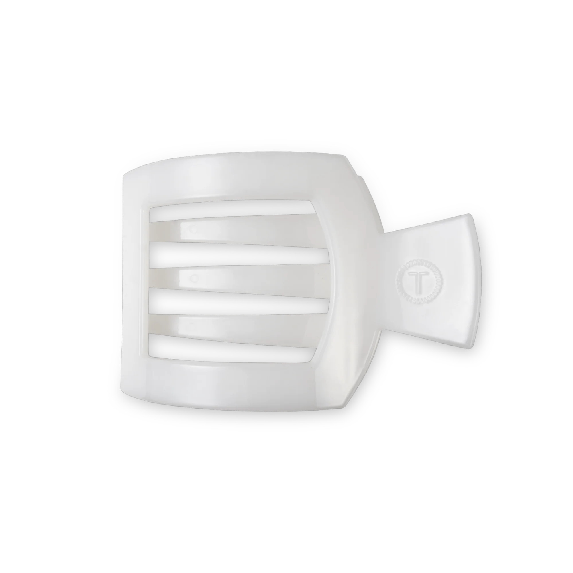 Coconut White Medium Flat Square Hair Clip | TELETIES