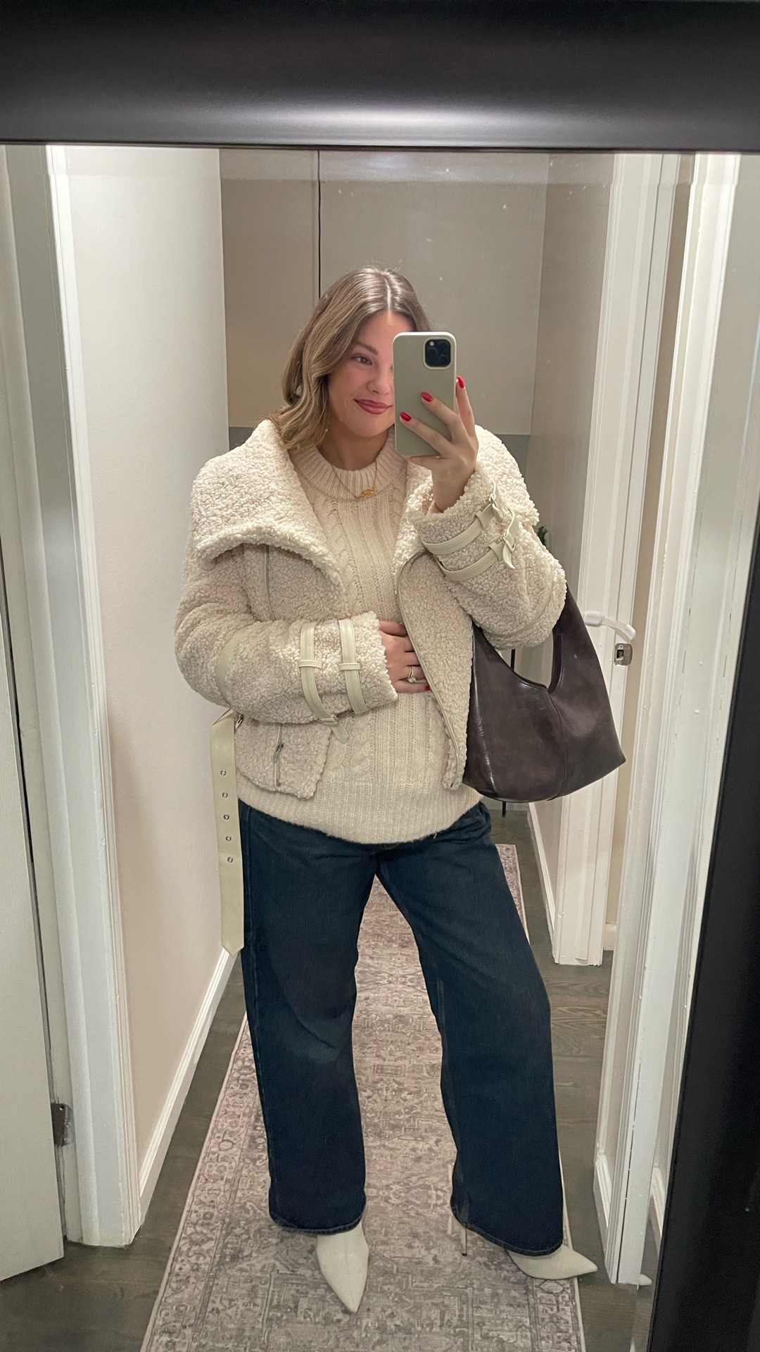 Let me tell you - it’s taken me a minute to figure out this whole pregnancy fashion situation. The tight clothes I used to avoid are now becoming the norm, which is okay! We’re evolving, learning, growing (literally and physically!)

Follow along as I ~attempt~ to share more of my style for the next 17 weeks 👶🏼🙏🏼

Sweater: @target 
Jeans: @levis low loose
Jacket: @revolve

#LTKGiftGuide #LTKWorkwear #LTKBump