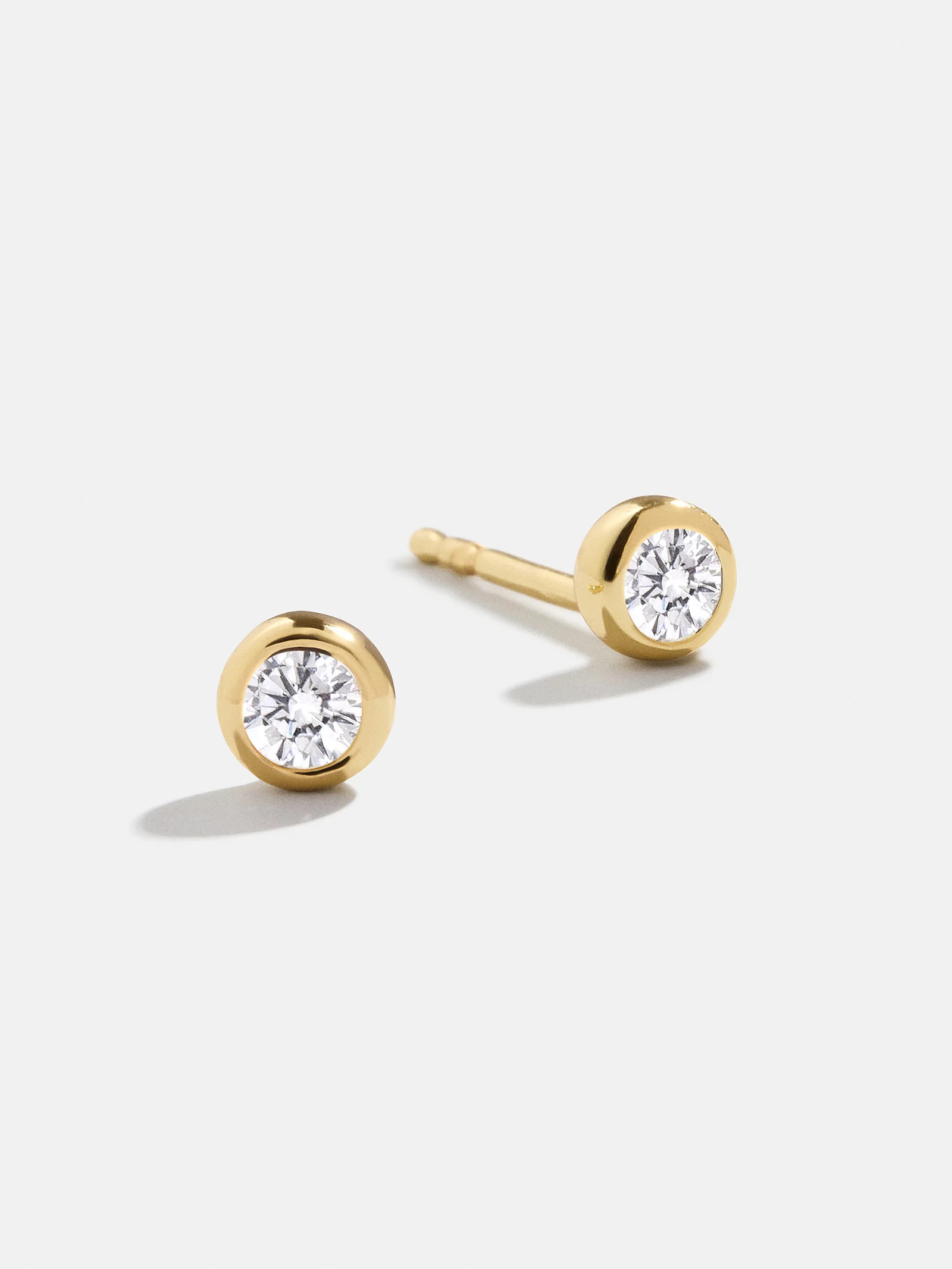 18K Gold Birthstone Stud Earrings - Crystal | BaubleBar (US)
