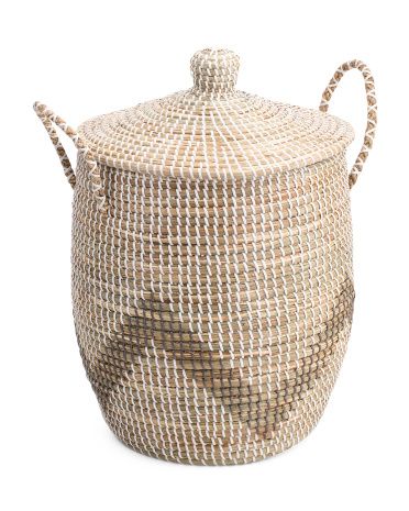 Medium Seagrass Hamper Zigzag Basket | Marshalls