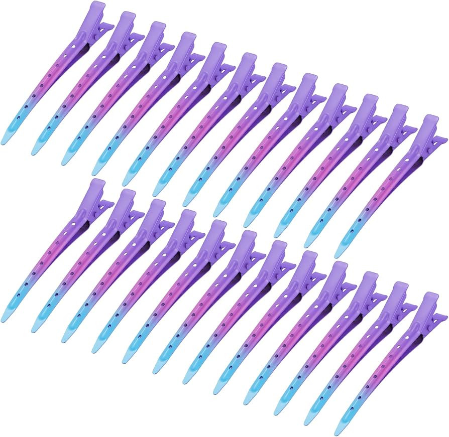 24 Packs Duck Bill Clips, Bantoye 3.35 Inches Rustproof Metal Alligator Curl Clips with Holes for... | Amazon (US)