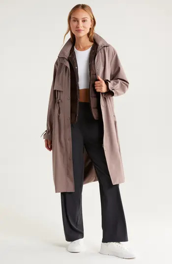 Zella 3-in-1 Trench Coat in Tan Dusk at Nordstrom Rack, Size Large | Nordstrom Rack