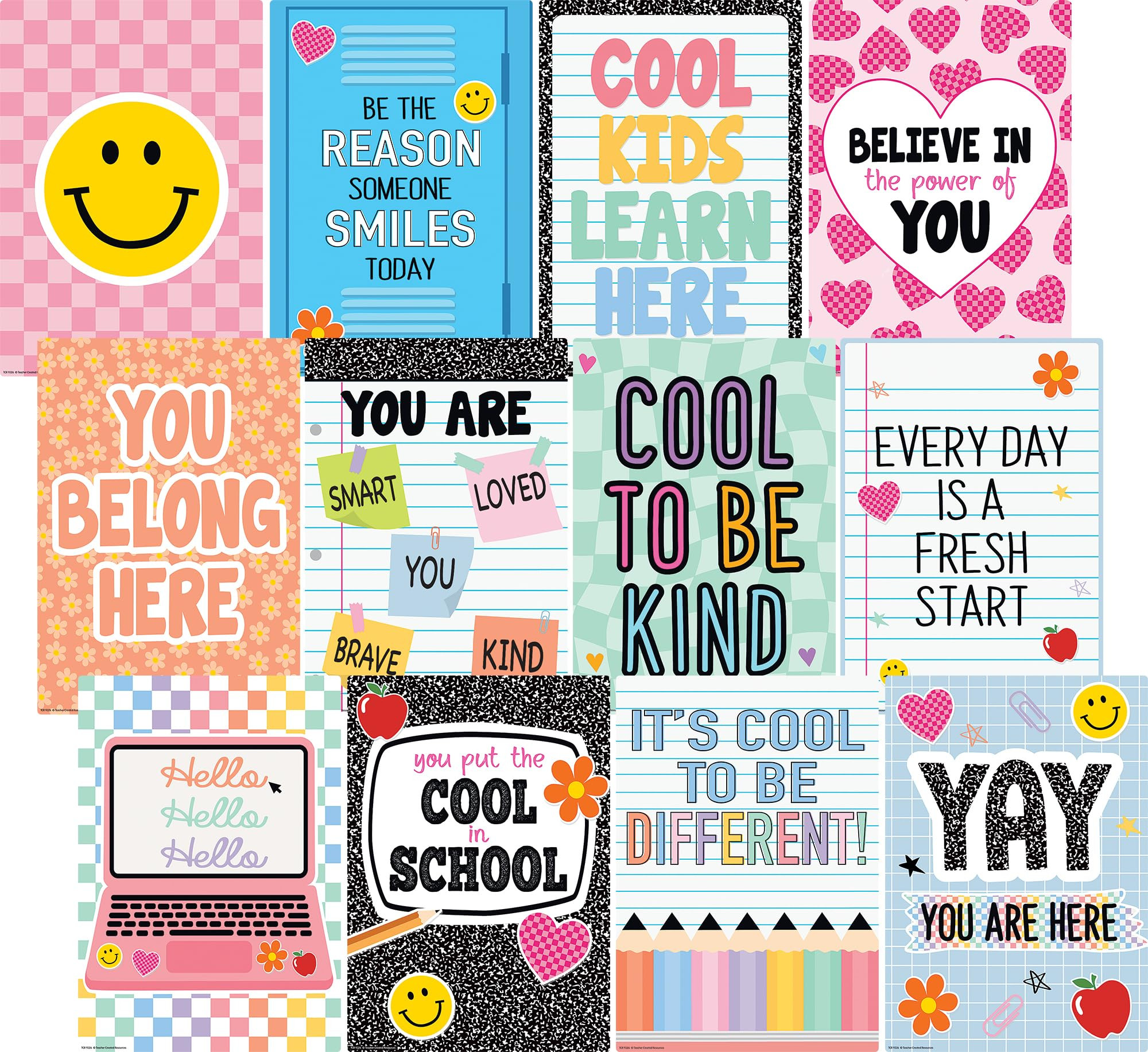 Teacher Created Resources Cool for School Positive Sayings Small Poster Pack (TCR9326) | Amazon (US)
