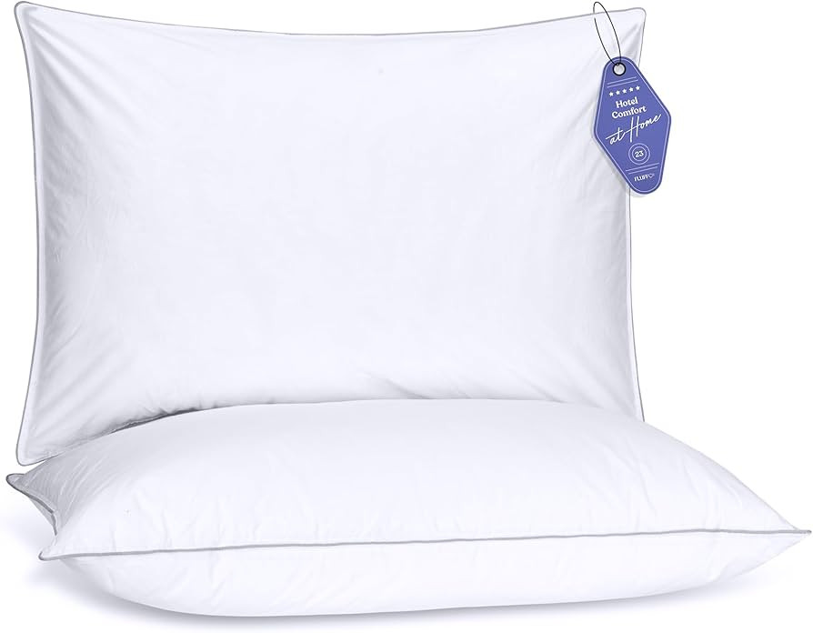 FluffCo Zen Pillow Basics Down Alternative Pillow - 2 Pack | Soft Bed Pillows for Luxury Comfort ... | Amazon (US)
