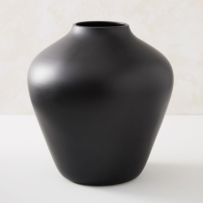 Pure Black Ceramic Vase, Small Raindrop | West Elm (US)
