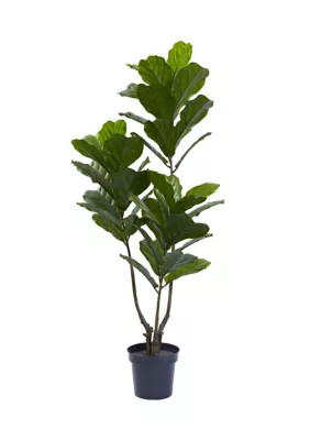 Nearly Natural 65-Inch Fiddle Leaf Tree UV Resistant (Indoor/Outdoor) | Belk