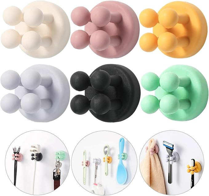 iBetterLife Silicone Toothbrush Holders for Bathrooms - 6Pcs Razor Holder for Shower Wall Mounted... | Amazon (US)