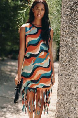 Celandine Knit Fringe Mini Dress | Anthropologie (US)