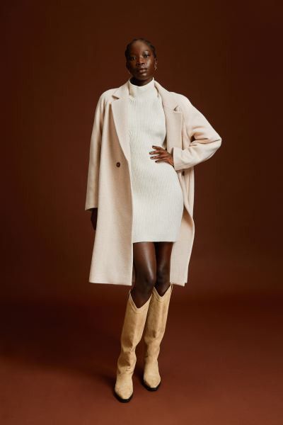 Zweireihiger Mantel aus Wollmix | H&M (DE, AT, CH, NL, FI)