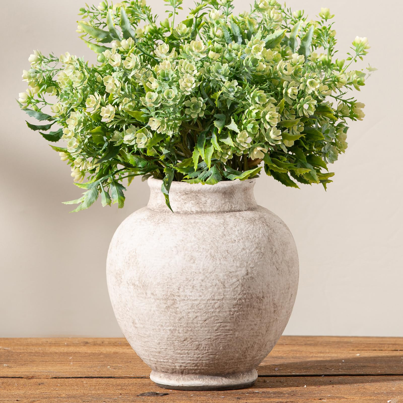 Ceramic Rustic Vase, 6 Inch Small Flower Farmhouse Vase Decorative Vase Short Pottery Vases for H... | Amazon (US)