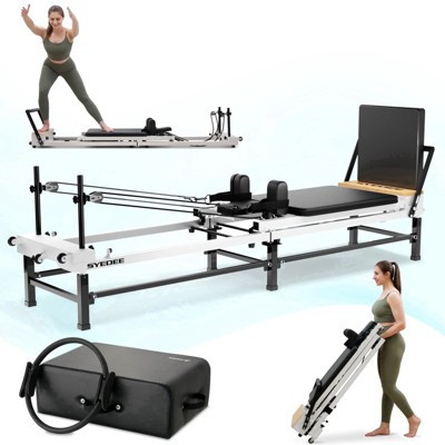 Pilates Reformer, 91" Foldable Reformer Pilates Machine with Adjustable Height, Piano Wire Springs & Jump Board(PR06 with Box) | Target