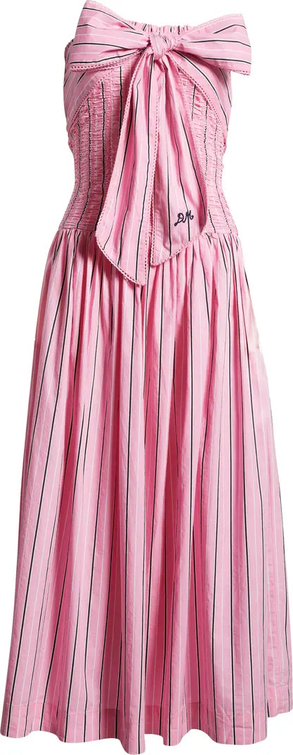 Mia Pink Business Stripe Strapless Cotton Dress | Nordstrom