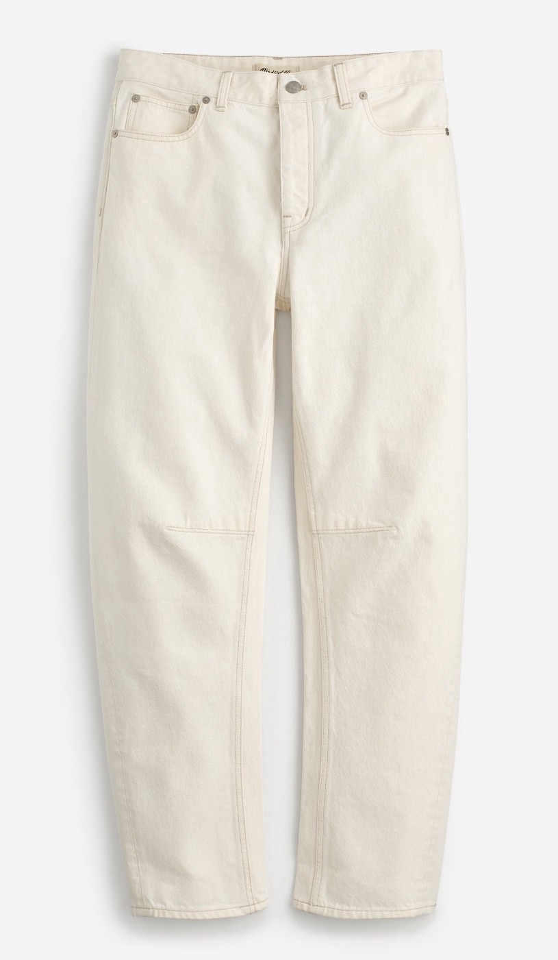New 🆕 color in Madewell denim range: The Datyed Barrel-leg Jean in vintage canvas. 

#LTKTall #LTKPetite #LTKWorkwear