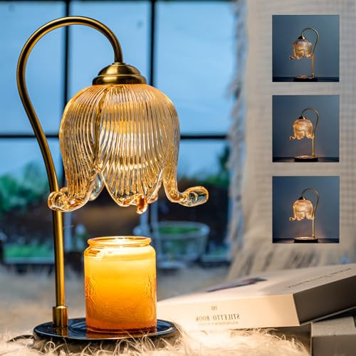 nicelight Candle Warmer Lamp,Electric Candle Lamp and Wax Warmer with 3-50W Bulb,2/8/10/12 Hour Timmer & Dimmer,Free Jar Candle,Ideal for Home Decor/Gift (Amber) | Amazon (US)