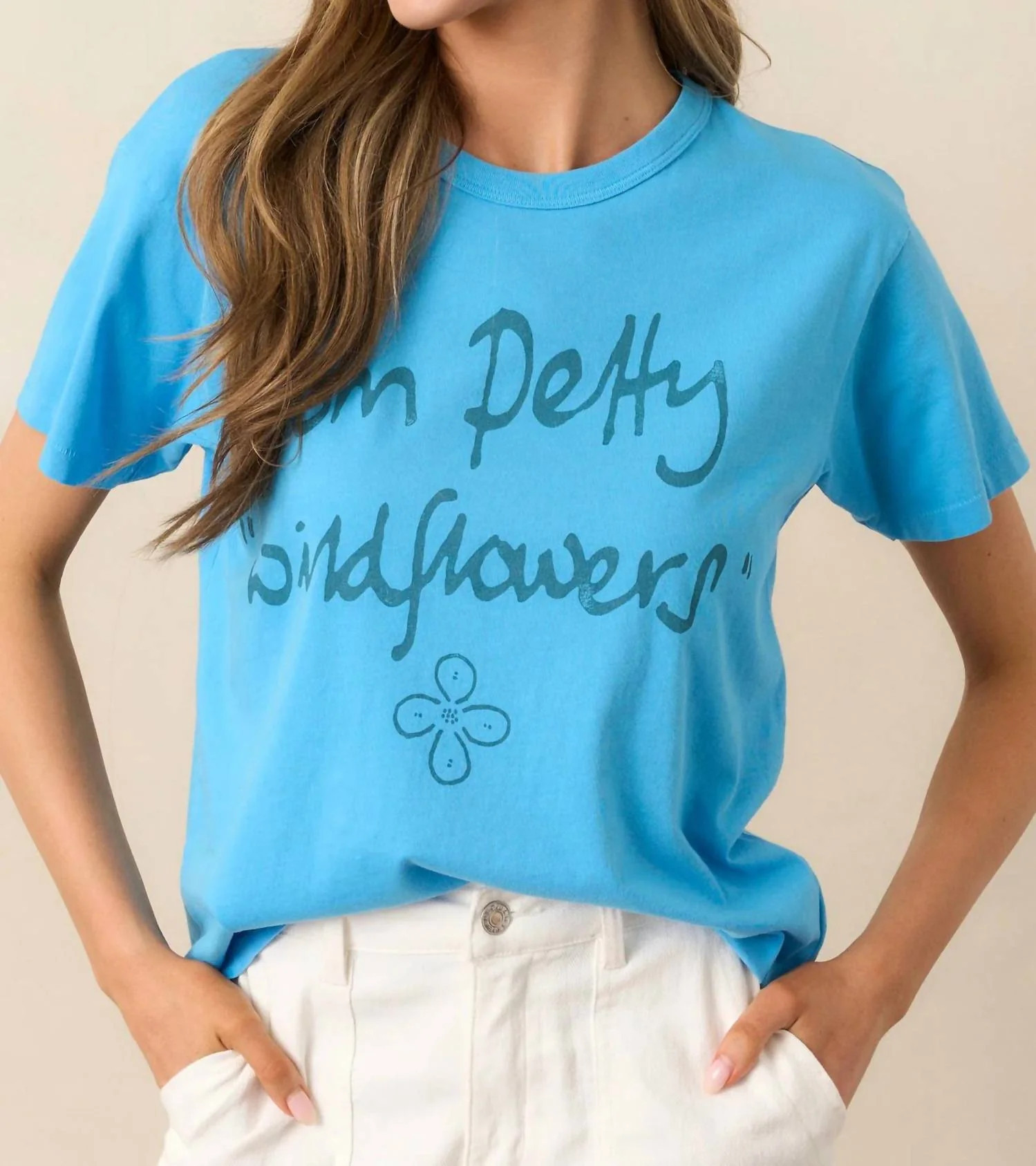 Tom Petty Wildflowers Ringer Tee In Ultra Blue | Shop Simon