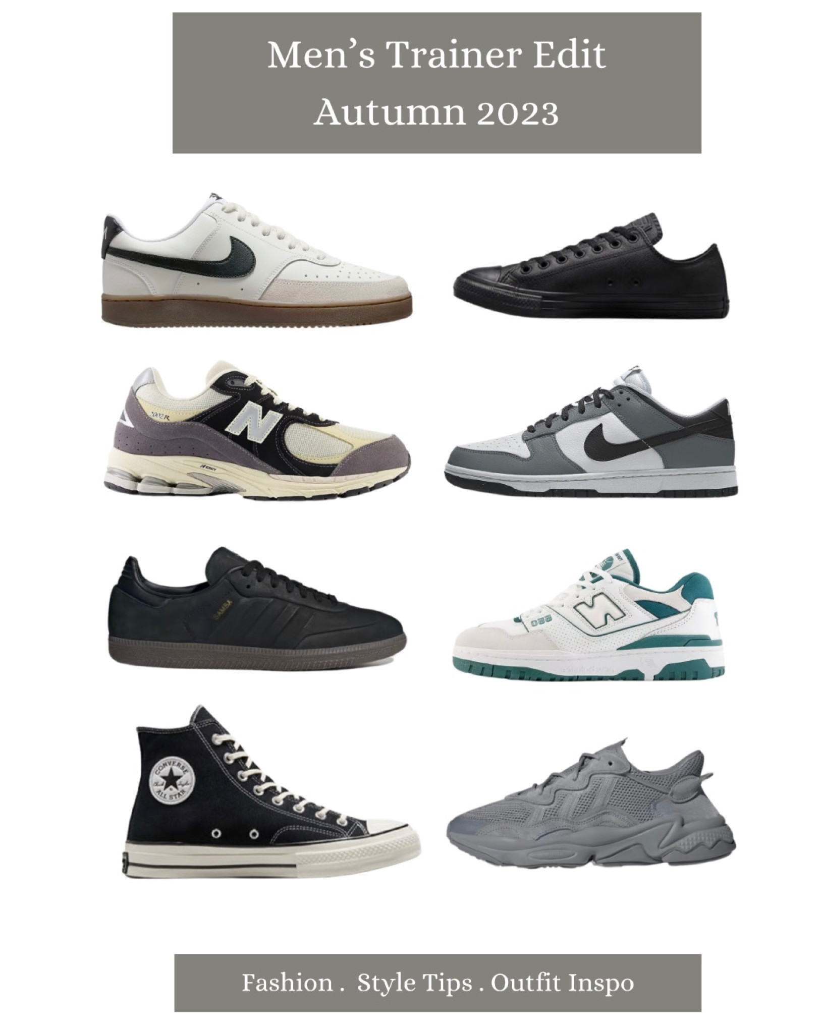 Men’s Trainers - Autumn 2023 👟 

Mensware, Mens Fashion, Mens Fashion Tips, Mens Style, Trainers, Sneakers, Neutral Trainers, Converse, Adidas, New Balance, Nike, Grey Trainers, Black Trainers 

#LTKshoecrush #LTKstyletip #LTKmens