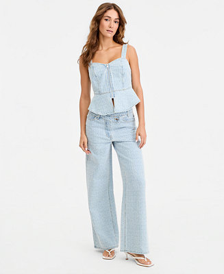 Bar IIIWomen's High-Rise Wide-Leg Jeans | Macy's