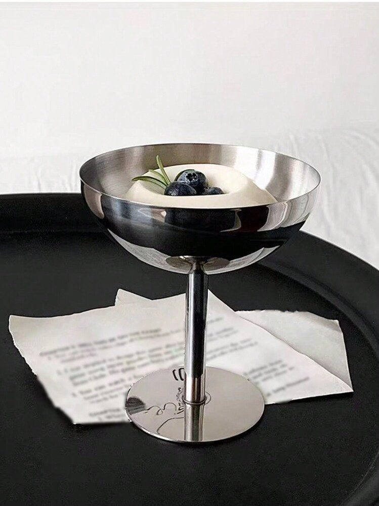 1pc/2pcs Stainless Steel Ice Cream Cup, Stemware, Dessert Bowl, Salad & Fruit Bowl, Dates Snack Cup, Salad Fruit Pudding Bowl, Suitable For Party/Ramadan/Holiday/Celebration/Family Gathering/Back To School Season | SHEIN