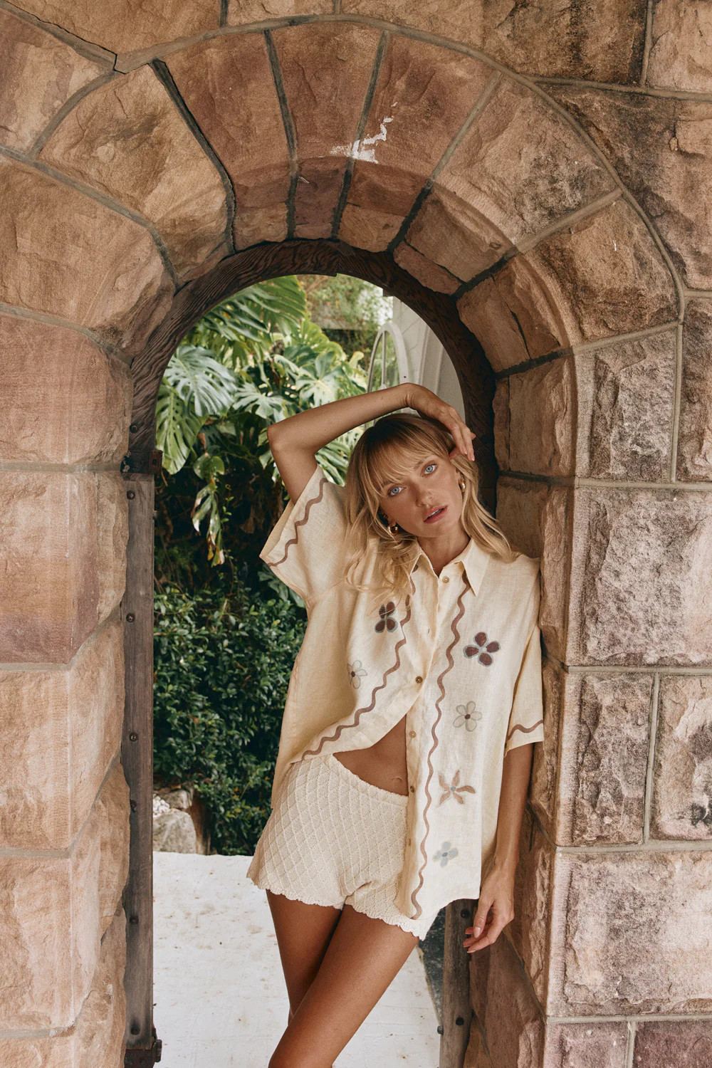 Emory Linen Shirt Flower | VRG Grl