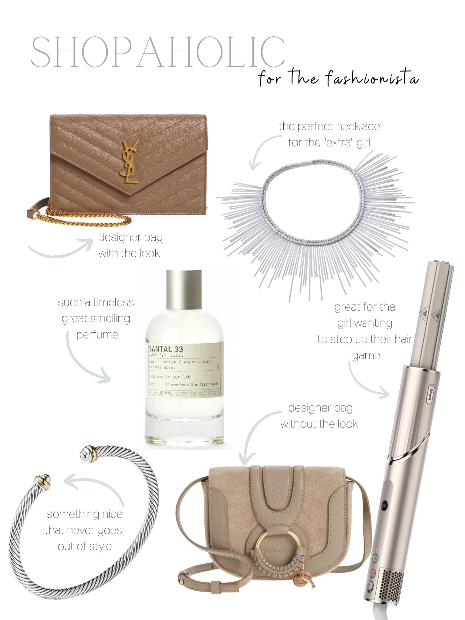 Shopaholic designer finds for the fashionista in your family! These are great gifts to splurge on for your loved ones!  

#giftguide #shopaholic #fashionista #christmaslist 

#LTKstyletip #LTKbeauty #LTKHoliday