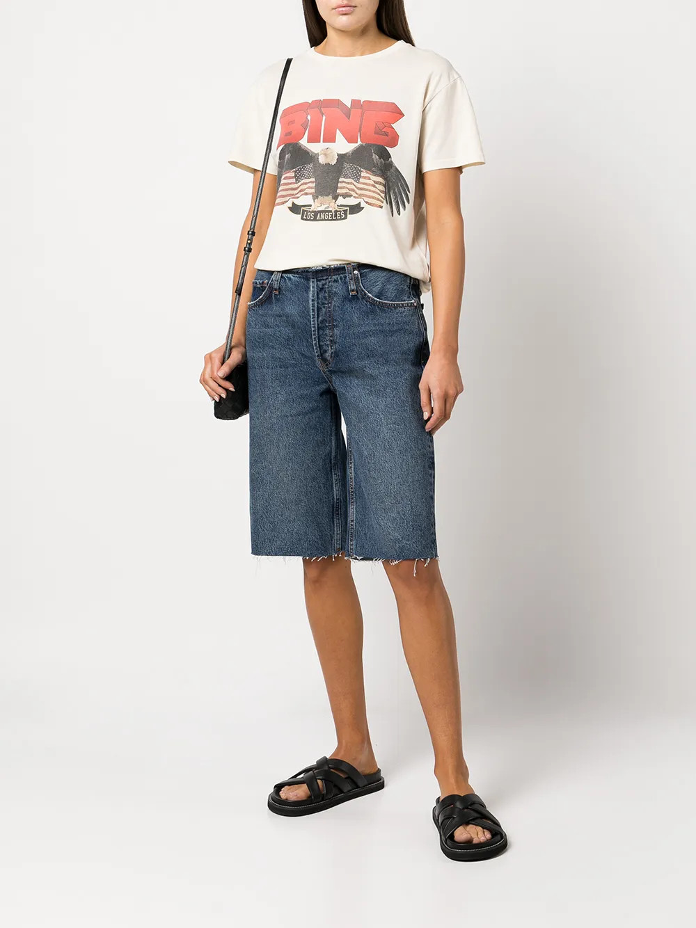 ANINE BING graphic-print Cotton T-shirt - Farfetch | Farfetch Global