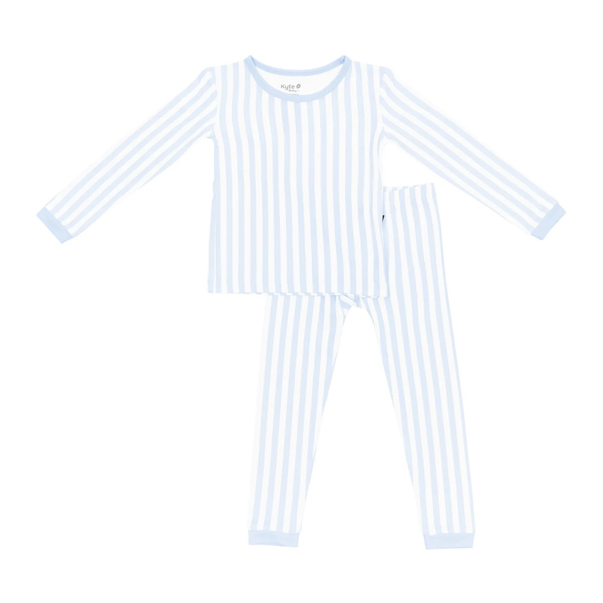 Long Sleeve Pajamas in Small Mist Stripe | Kyte Baby