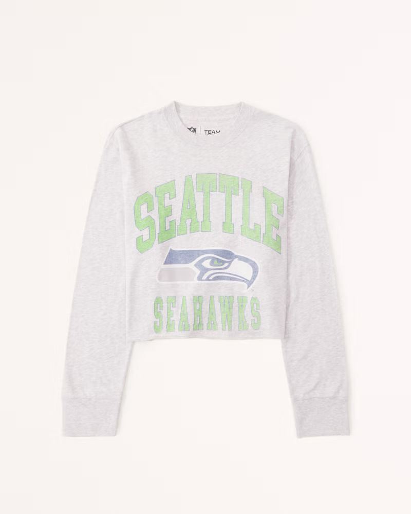 Long-Sleeve Cropped Seattle Seahawks Graphic Tee | Abercrombie & Fitch (US)