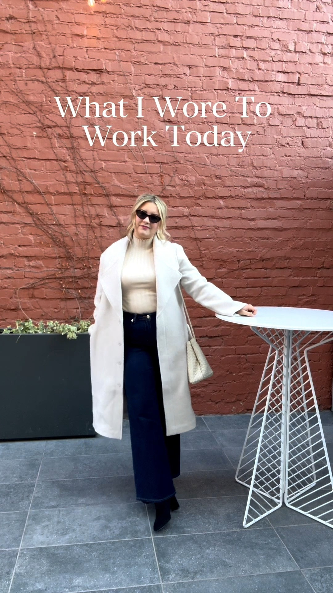 Wearing head to toe Quince! Especially obsessed with the wide jeans and the stunning coat!

#LTKPetite #LTKdayinmylife #LTKWorkwear
