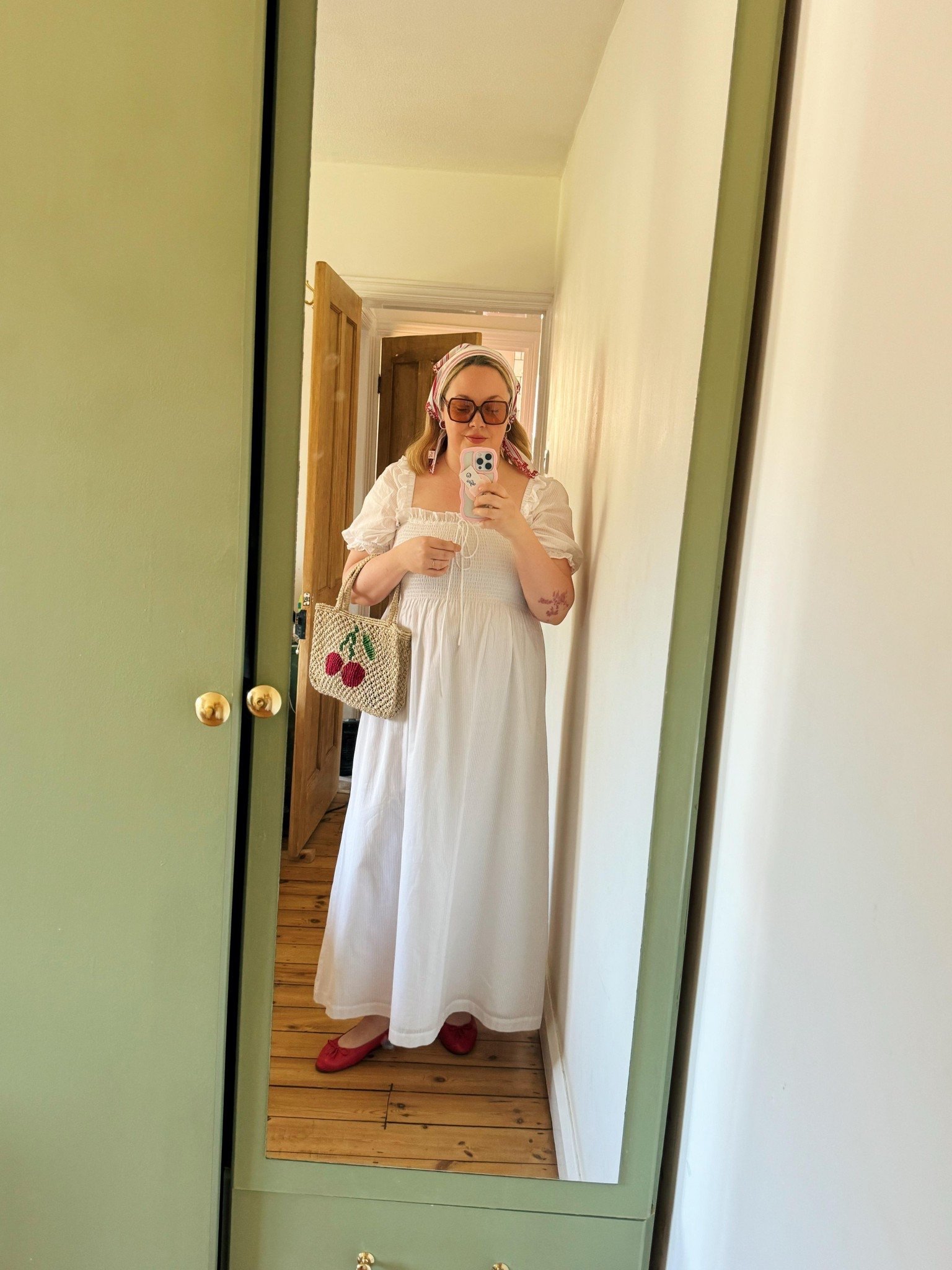 Hill House summer dress with a pop of red

#LTKuk #LTKdresses #LTKsummer