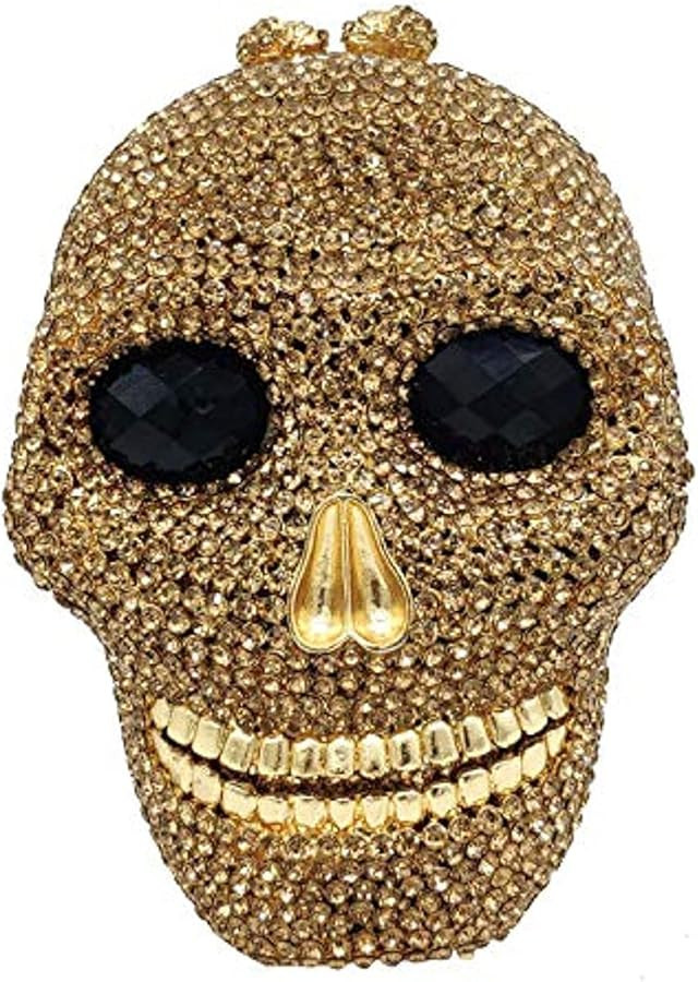 Halloween 3D Skull Clutch Purse Evening Bag Rhinestone Bag Crystal Metal Clutch for Women Evening... | Amazon (US)