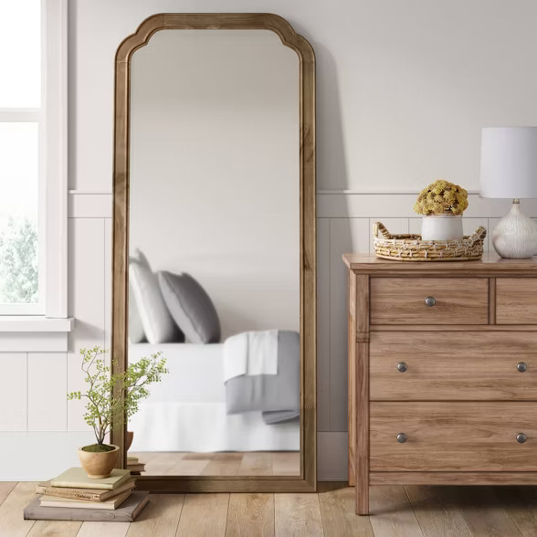 30" x 70" Oversize Leaner French Country Wood Mirror Natural - Threshold™ | Target