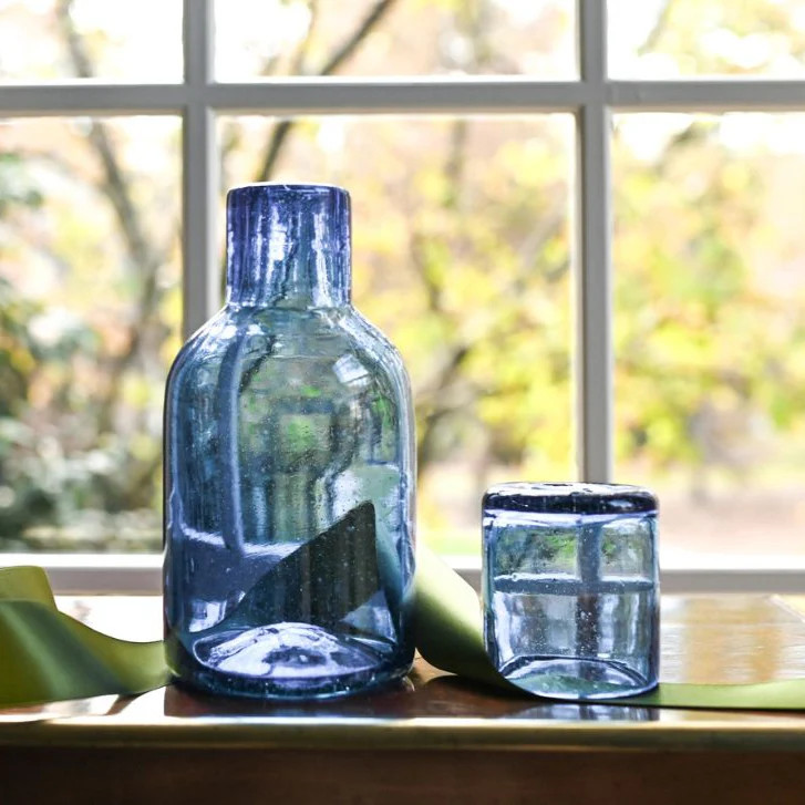Bedside Water Carafe (Blue) | Half Past Seven
