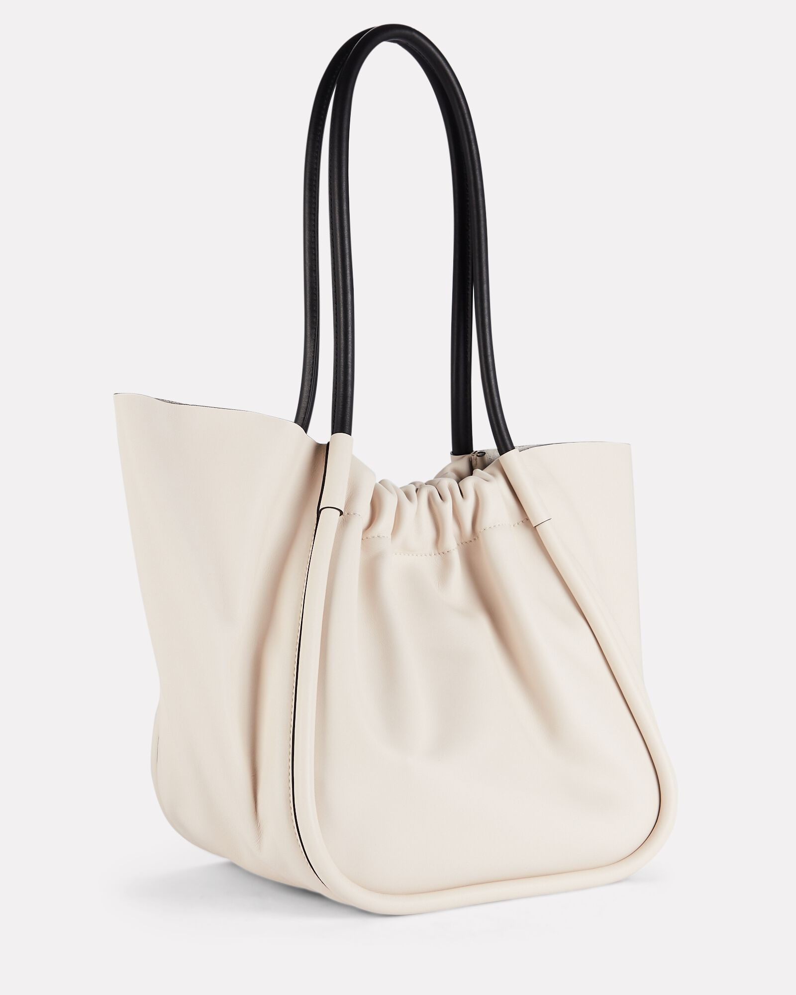 Ruched L Leather Tote | INTERMIX