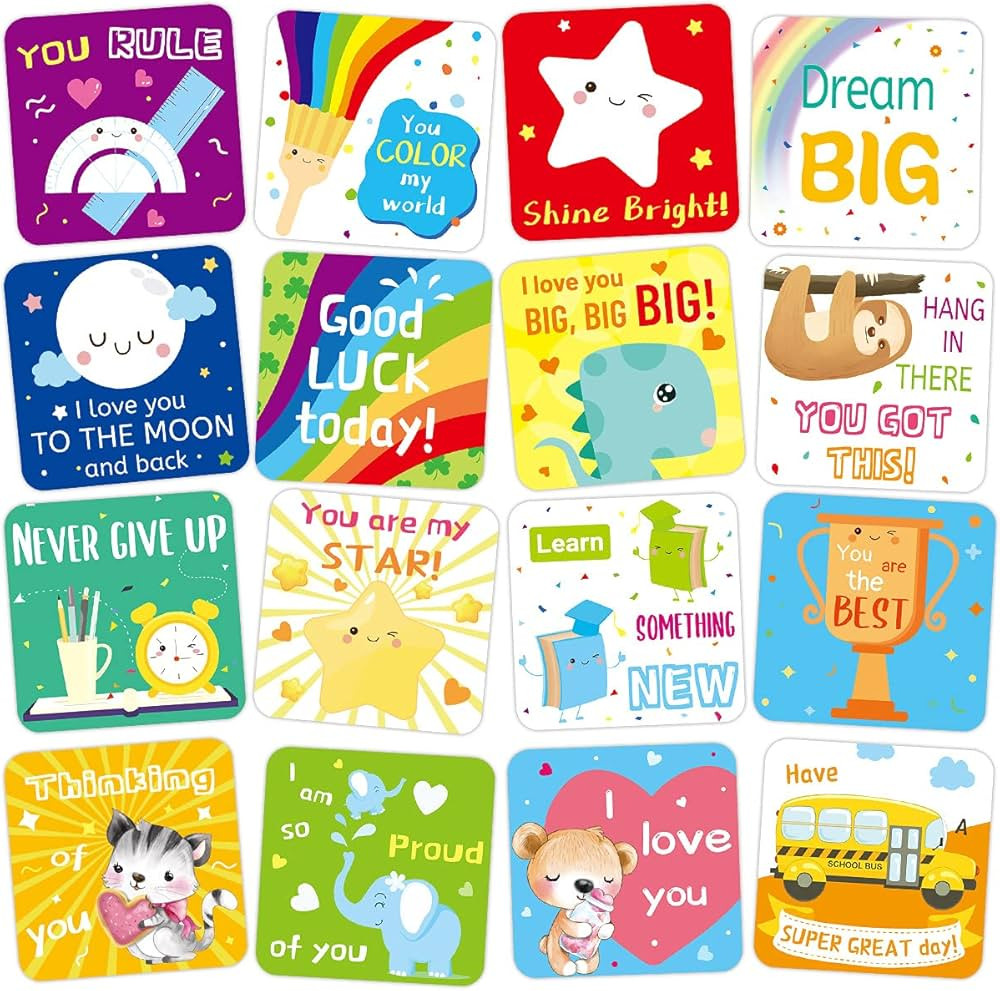 Fancy Land 60 Lunch Box Notes for Kids Cute Motivational and Inspirational Thinking of You Cards ... | Amazon (US)