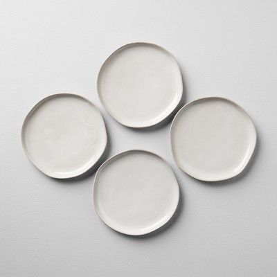 4pk Stoneware Salad Plate Cream - Hearth & Hand&#8482; with Magnolia | Target