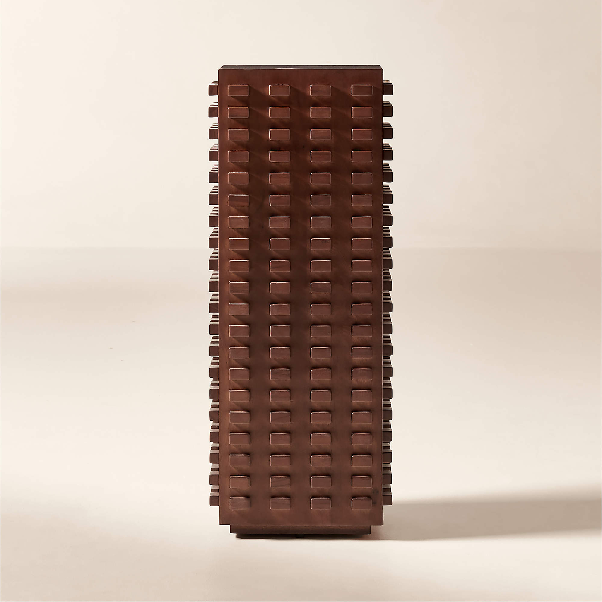 Toron Dark Brown Acacia Wood Tall Pedestal Table + Reviews | CB2 | CB2