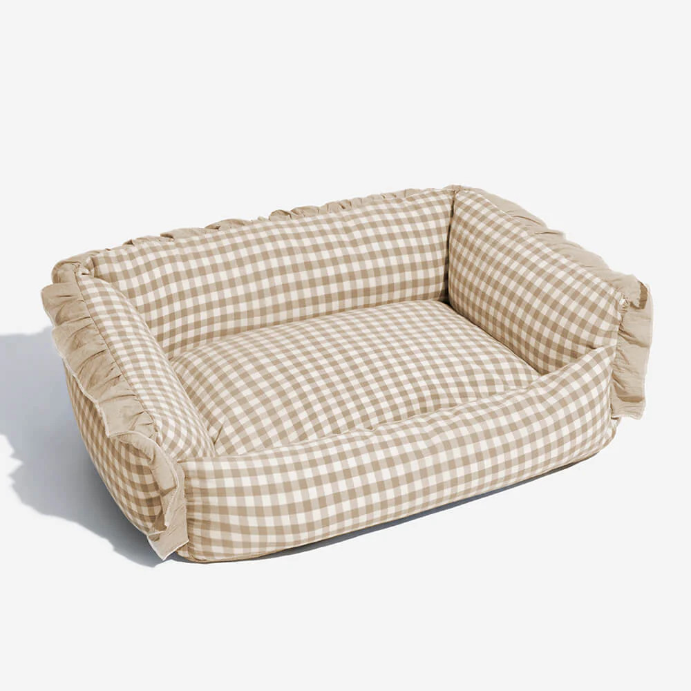 Fashion Ruffle Plaid Detachable Warm Dog & Cat Bed | FunnyFuzzy Affiliate Program