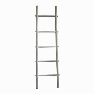 MGP 21 in. W x 72 in. H 5-Shelf Bamboo Ladder Towel Rack in White-BLR-72W - The Home Depot | The Home Depot